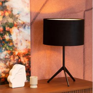 Schwarze Tischleuchte Modern, Tondo, mit Schalter