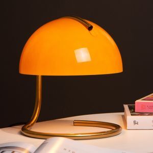 Orangene Tischleuchte Retro, Cato, mit Schalter
