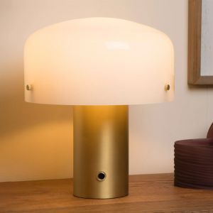 Goldene Tischleuchte Landhaus, Timon, mit Schalter