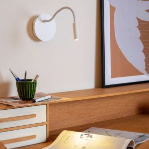 Weiße Bettlampe Modern, Jolijn, 2W, 3000K LED, mit Schalter