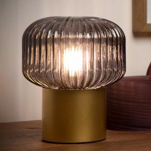 Goldene Tischleuchte Retro, Jany, mit Schalter