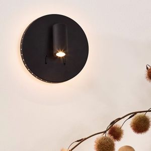 Schwarze Wandleuchte Modern, Bentjer, 6W, 3000K LED, mit Schalter