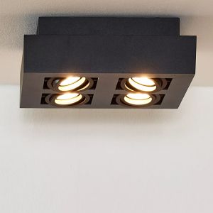 Schwarze moderne Deckenstrahler Xirax, Aluminium