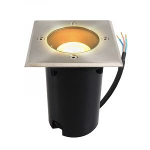 Moderne Bodeneinbaustrahler außen Chrom, Clenton, IP44