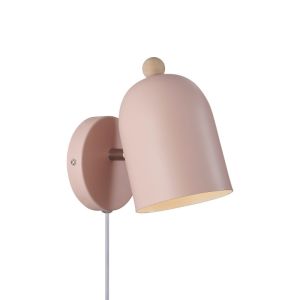 Rosa Kinderzimmer Wandleuchte Metall, Gaston, mit Schalter