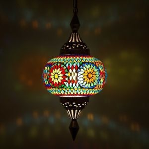 Mehrfarbige Mosaik Pendelleuchte Orientalisch, Aicha