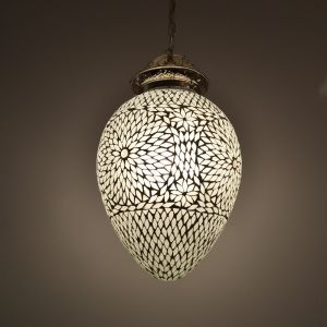 Weiße Mosaik Pendelleuchte Orientalisch, Isa