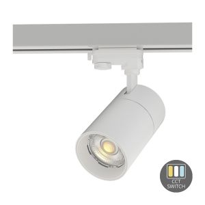 Weißer 3-Phasen-LED-Schienenstrahler Rozina, 10W, weißer Schalter, dimmbar, Pro