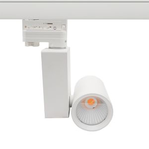 Weißer 3-Phasen-LED-Schienenstrahler Deena, 38W, 3000K, Pro