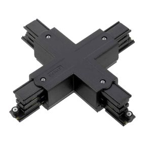 X-förmiger Verbinder für 3-Phasen-Schienenbeleuchtung, schwarz, Pro