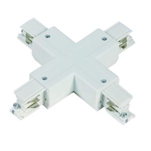 X-förmiger Verbinder für 3-Phasen-Schienenbeleuchtung, weiß, Pro