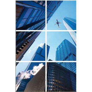 Fotodruck Wolkenkratzer - Set aus 6 Acrylplatten mit Aufdruck, für 60x60 cm große LED-Panels