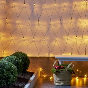 Netz 2x1 Meter, warmweiße LED-Beleuchtung, drinnen und draußen