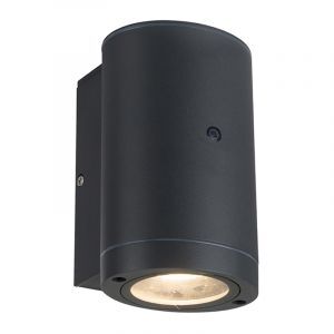 Anthrazit moderne Außen Wandleuchte mit Dämmerungsmelder Aluminium, Ivana, IP44
