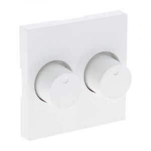 Q-Link S-Line Zentralplatte mit Knopf Duodimmer, Polarweiß