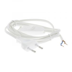 Q-Link-Verbindungskabel max. 1200 W 2 x 0,75 mm. 1,8 m weiß mit Schalter