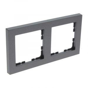 Q-Link S-Line Abdeckrahmen 2-fach, schwarz / anthrazit