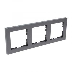 Q-Link S-Line Abdeckrahmen 3-fach, schwarz / anthrazit
