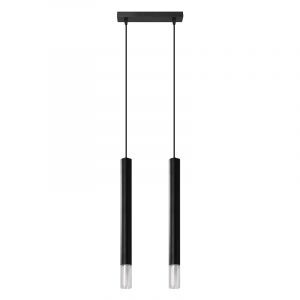 Glas Pendelleuchte Schwarz, Ishani