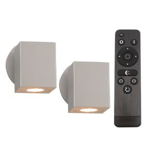 2 Wandleuchten Rudy, 12V, inkl. Anschlussset und Fernbedienung
