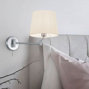 Nickel Wandleuchte Antik, Niva, mit Zugschalter
