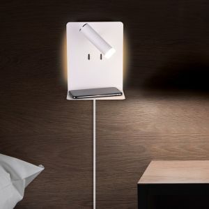 Weiße Wandleuchte Design, Ricciolo, 3W, 3000K LED, mit Schalter
