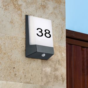 Schwarze Außen Wandleuchte mit Dämmerungsmelder Modern, Bernadette, 9W, 3000K LED, IP54