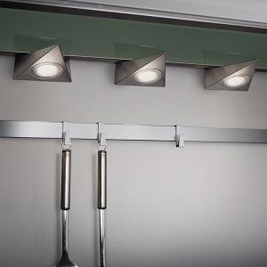 Nickel Küchenschrankbeleuchtung Metall, Zerdali, 3W, 3000K LED, mit Schalter