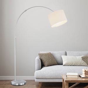 Nickel Stehlampe Metall, Ledbury, mit Schalter