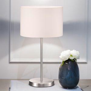 Nickel Tischleuchte Metall, Ledbury, mit Schalter
