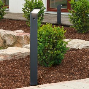 Anthrazit Wegeleuchte mit Bewegungsmelder Modern, Solana, 9W, 3000K LED, IP54