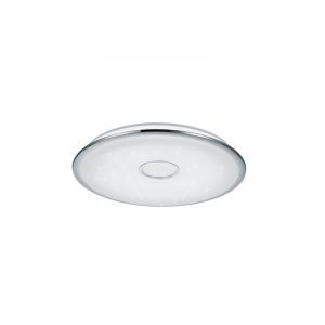 Chrom Deckenlampe Glas, Yailee, 100W, warm- bis kaltweiß einstellbare LED, mit Fernbedienung