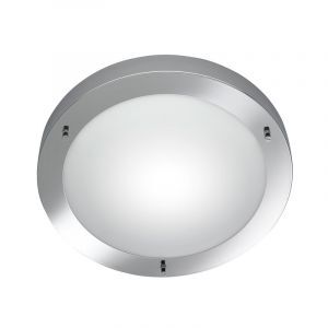 Nickel Badezimmer Deckenleuchte Glas, Hadleigh, IP44
