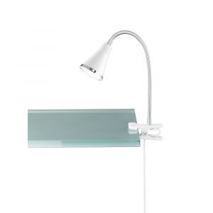 Weiße Klemmspot Kunststoff, Taimi, 3,8W, 3000K LED, mit Schalter