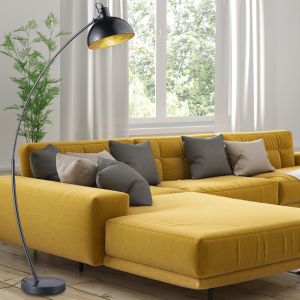 Schwarze Stehlampe Modern, Fiore, mit Schalter