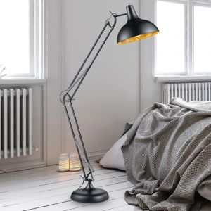 Schwarze Stehlampe Modern, Benoit, mit Schalter