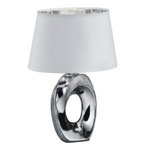 Keramik Tischleuchte Silber, Moldrup, mit Schalter