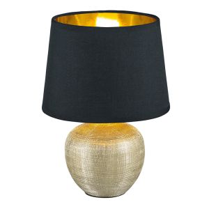 Keramik Tischleuchte Gold, Yet, mit Schalter