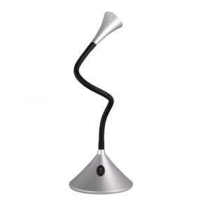 Silberne Schreibtischlampe Modern, Yelaisa, 3W, 3000K LED, mit Schalter