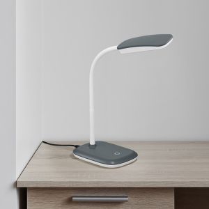 Graue Schreibtischlampe Modern, Charlot, 3,5W, 3000K LED, mit Schalter