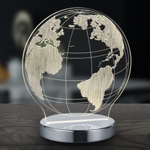 Chrom Tischleuchte Design, Berfin, 7W, warm- bis kaltweiß einstellbare LED, mit Schalter