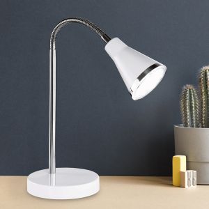 Weiße Schreibtischlampe Kunststoff, Taimi, 3,8W, 3000K LED, mit Schalter