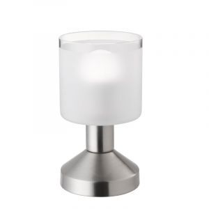 Nickel Tischleuchte Modern, Vilou, mit Schalter