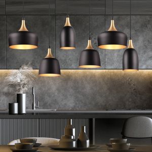 Schwarze Pendelleuchte Modern, Declan