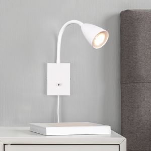 Weiße Wandleuchte Modern, Joanne, mit Schalter