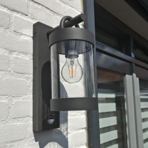 Anthrazit Außen Wandleuchte mit Bewegungsmelder Modern, Sambesi, IP44