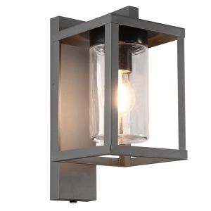 Anthrazit Außen Wandleuchte mit Dämmerungsmelder Modern, Reini, IP44