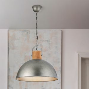 Nickel Pendelleuchte Halbkugel Vintage, Amarey