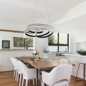 Schwarze Pendelleuchte Modern, Elyse, 60W, in Lichtfarbe einstellbare LED
