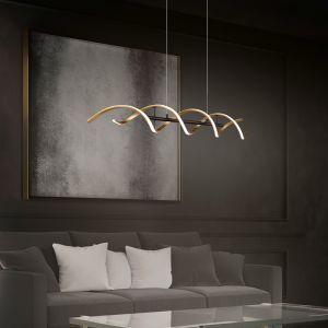 Messing Pendelleuchte Esszimmer Design, Sylvian, 45W, warm- bis kaltweiß einstellbare LED, 3-stufig dimmbar